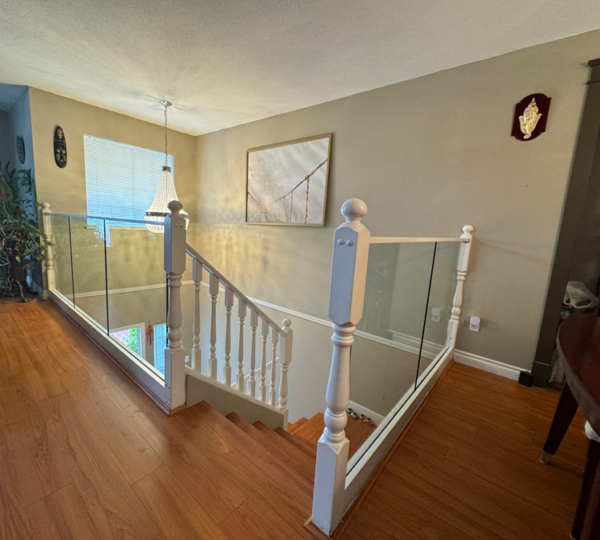 top mount glass railings